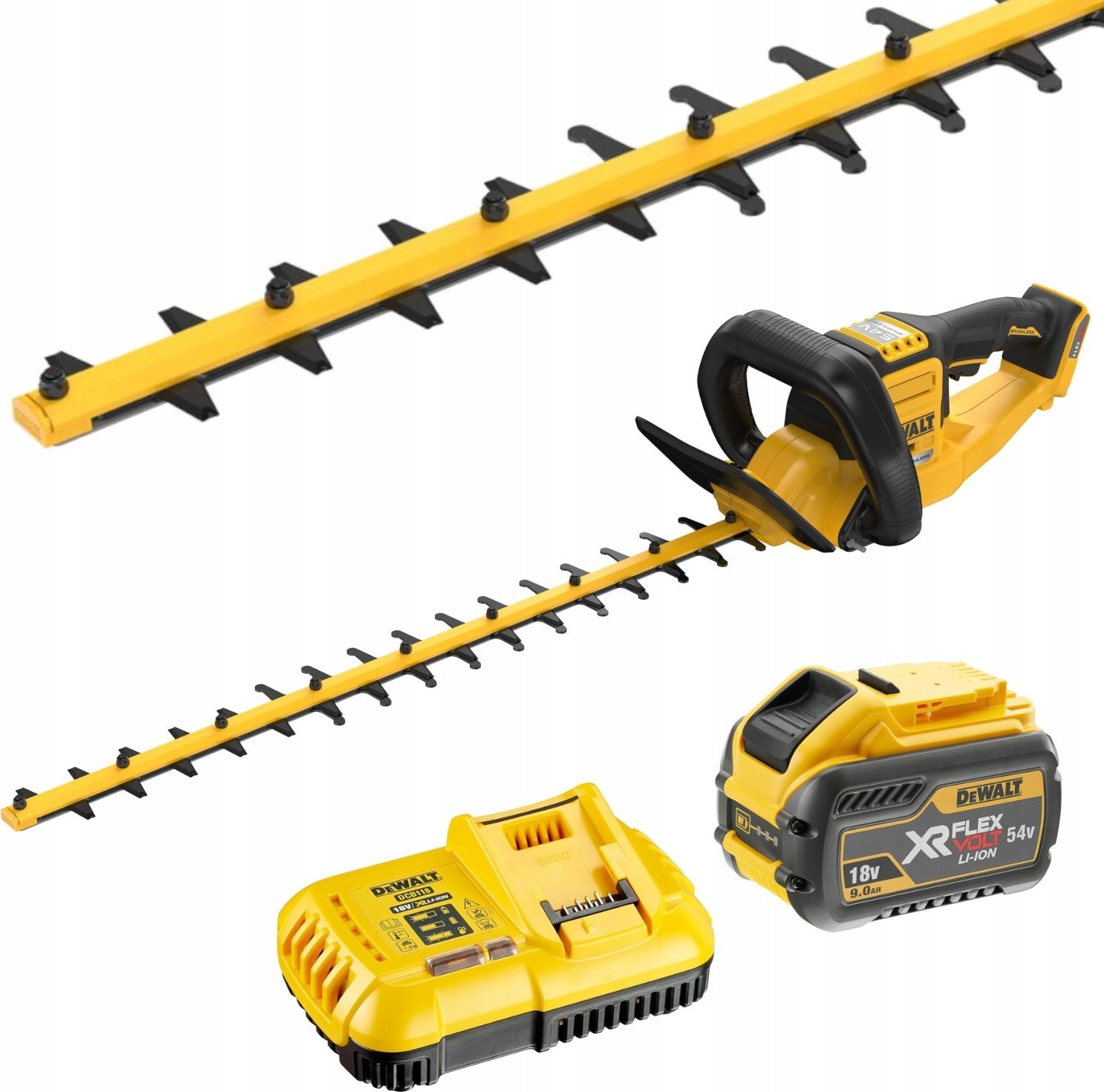 Taille-haie DeWalt DCMHT573X1-QW; 54 V; 65 cm; 1x9,0 Ah accu.