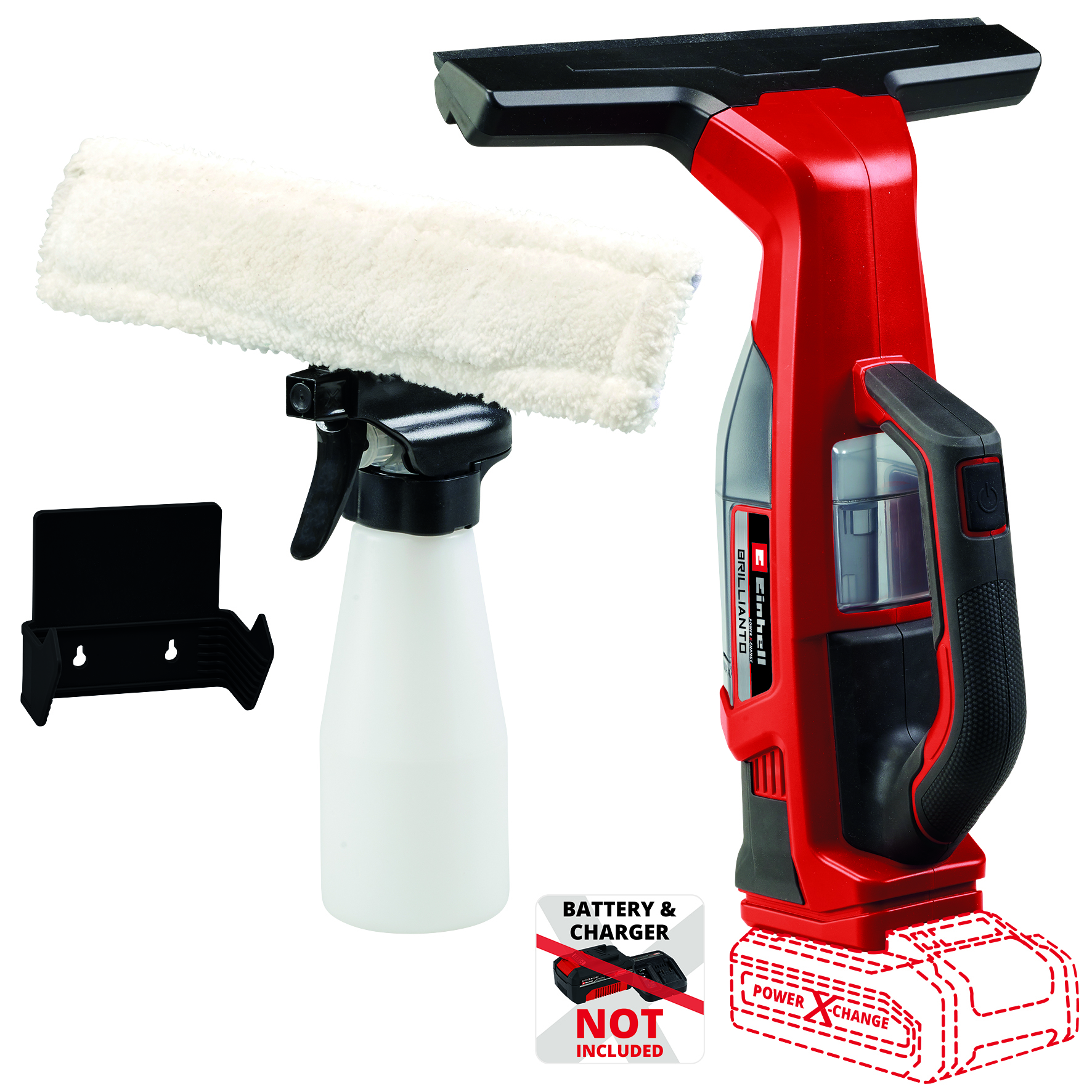 Laveur de vitre Einhell AKU BRILLIANTO Solo; 18 V (sans batterie et chargeur)