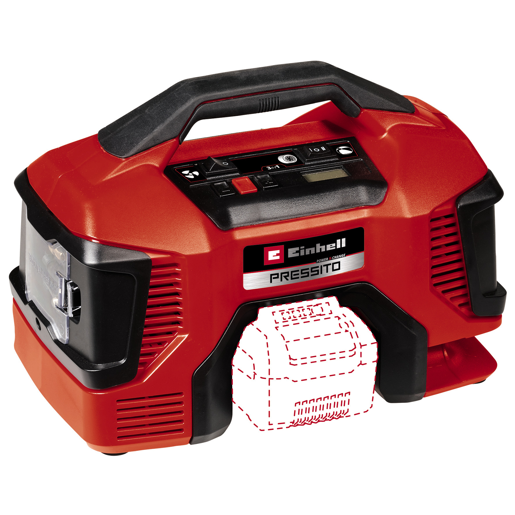Pompe à air sans fil Einhell PRESSITO 18/21 SOLO; 18 V (sans batterie et chargeur)