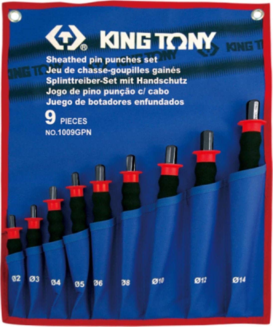 Poinçons pour cuir King Tony 1009GPN; 2-14 mm; 9 unités