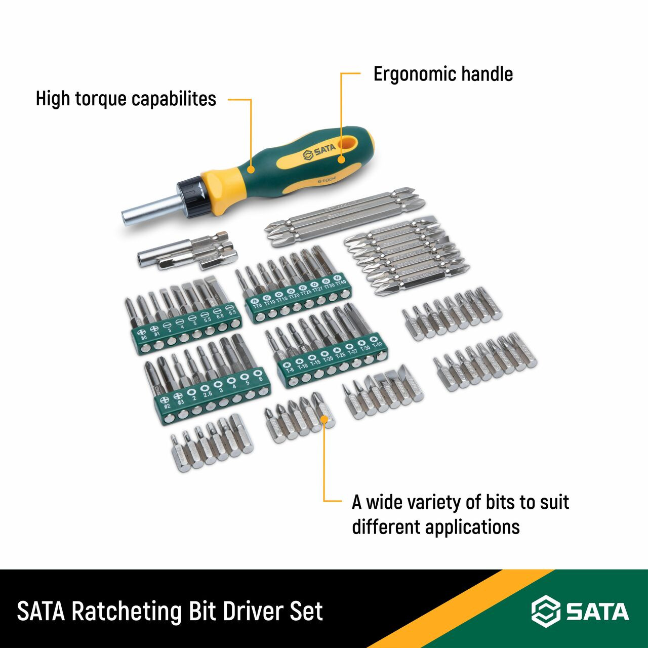 Jeu d'accessoires de tournevis Sata S09326; 80 unités