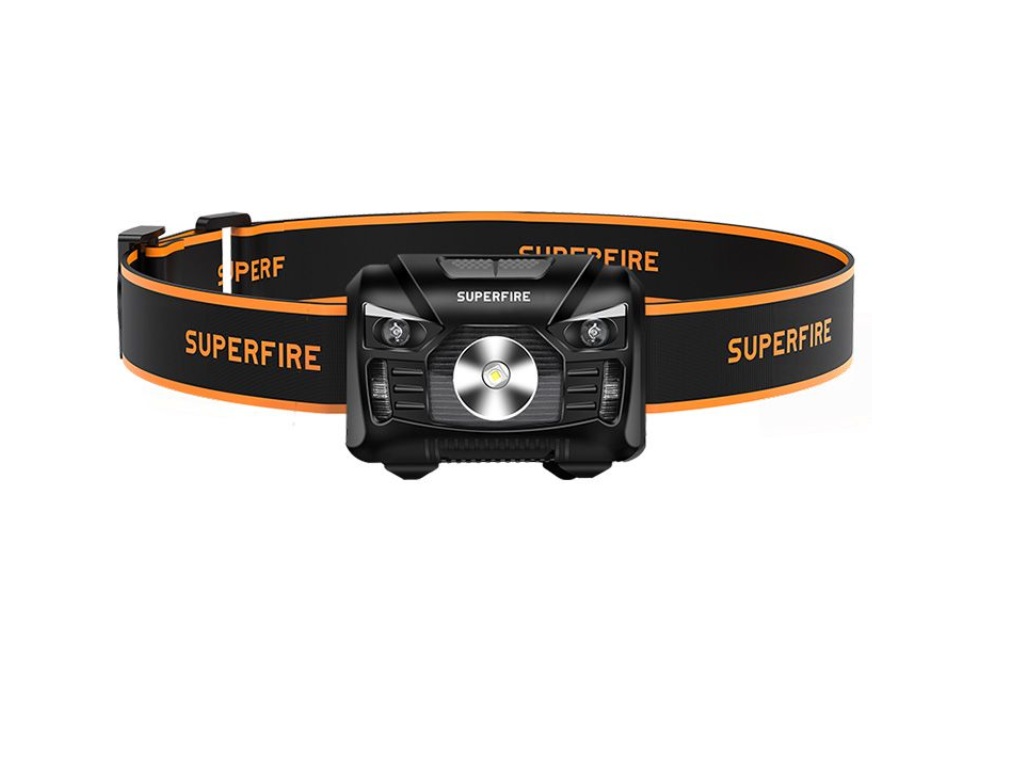 Lampe frontale SUPERFIRE-HL06; LED; 500 lm; 1x1,2 Ah accu.