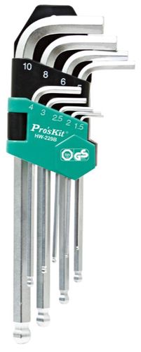 Clé hexagonale Proskit HW-229B; 1,5-10 mm; 9 unités