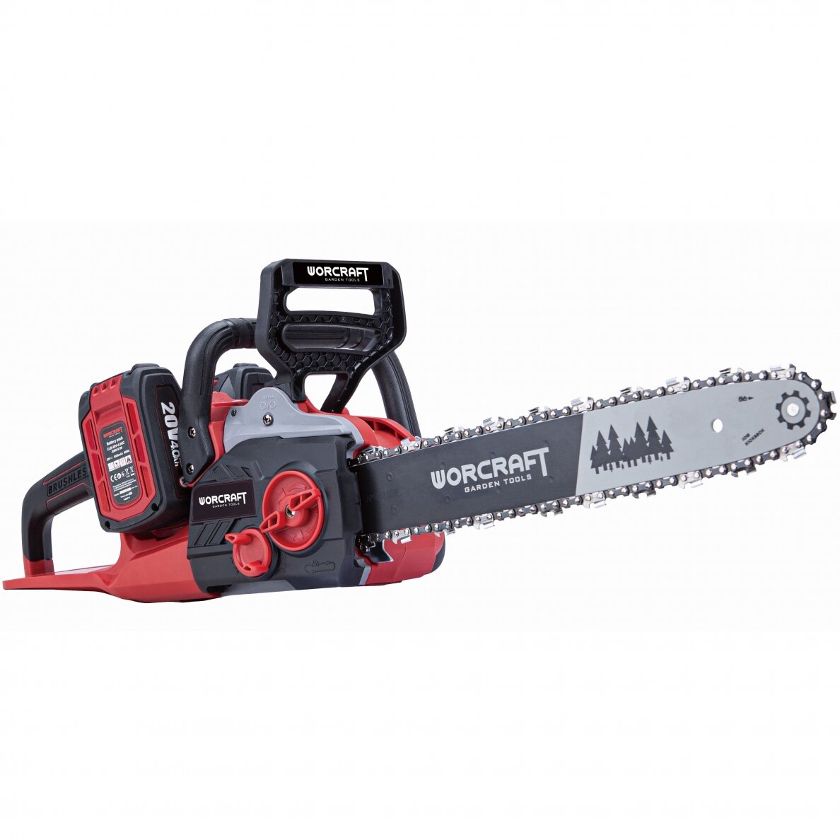 Tronçonneuse Worcraft CGCS40LIBA; 2x20 V; 40 cm; 2x4,0 Ah accu.