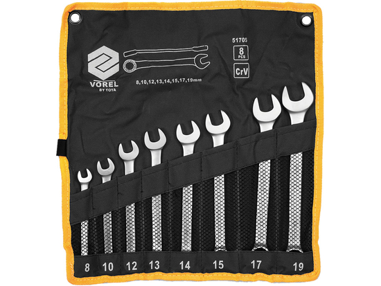 Ensemble de clés combinées Vorel 51705; 8-19 mm; 8 unités