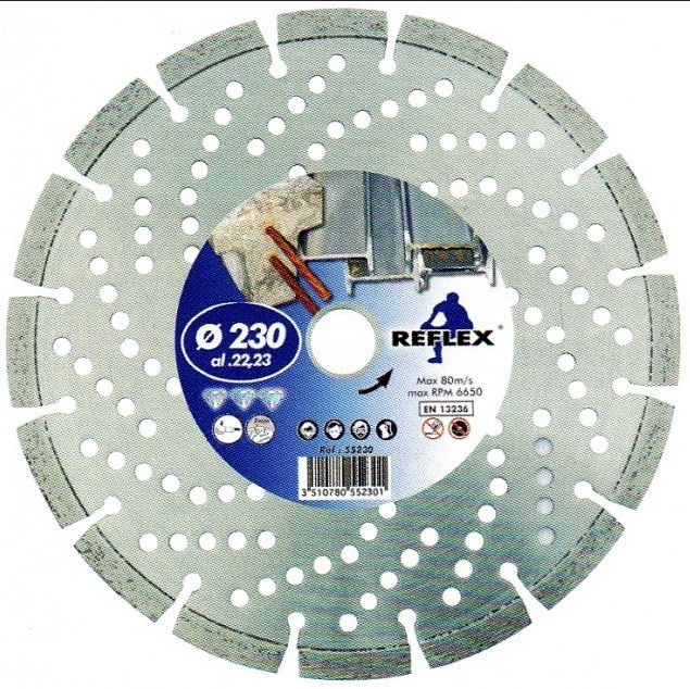 Disque à tronçonner diamanté LEMAN F55230; 230x22,23x2,5 mm