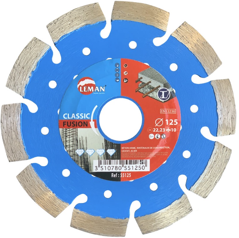 Disque à tronçonner diamanté LEMAN F55125; 125x22,23x2,0 mm