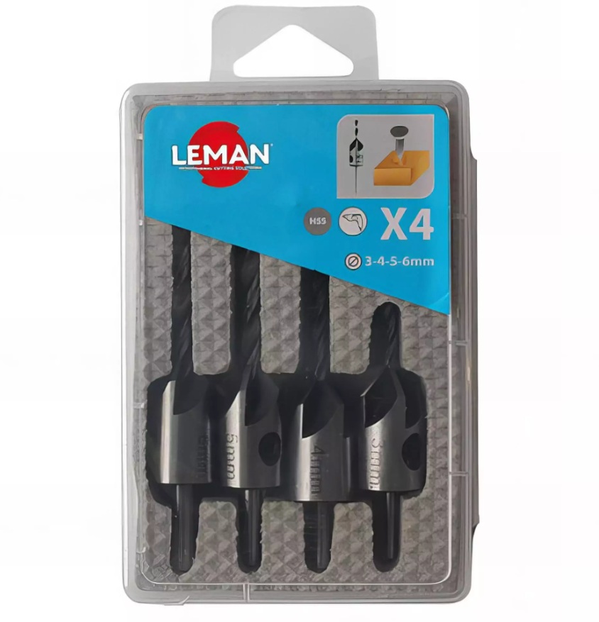 Jeu de forets à bois LEMAN F203-500-04; 4 unités
