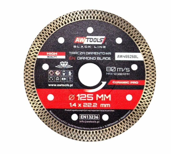 Disque à tronçonner diamanté AWTools AW45525BL; 125x22,2x1,4 mm