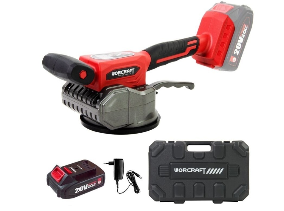 Ventouse vibrante / support pour carreaux Worcraft CTTS20LiM; 20 V; 1x2,0 Ah accu.