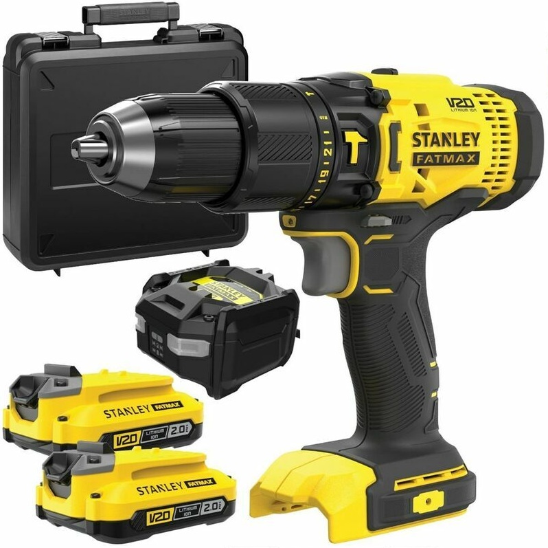 Perceuse-visseuse sans fil Stanley SFMCD711D2K-QW; 18 V; 2x2,0 Ah accu.