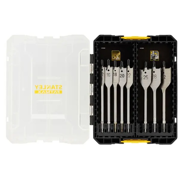 Flatbit ensemble pour le bois Stanley STA88556-XJ; 12-32 mm; 152 mm; 8 unités