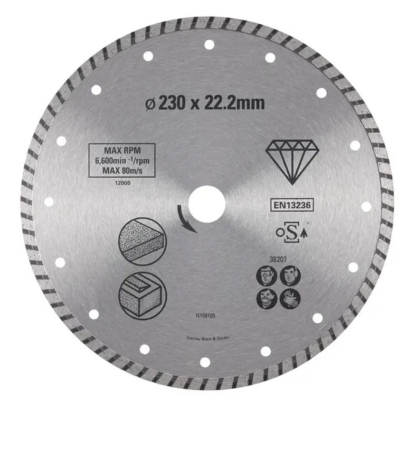Disque à tronçonner diamanté Stanley STA38207-XJ; 230x22,2 mm
