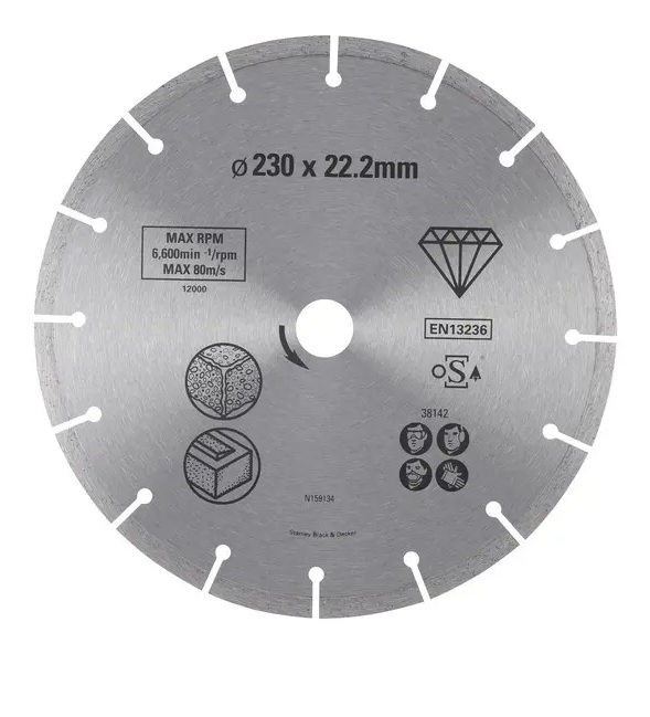 Disque à tronçonner diamanté Stanley STA38142-XJ; 230x22,2 mm
