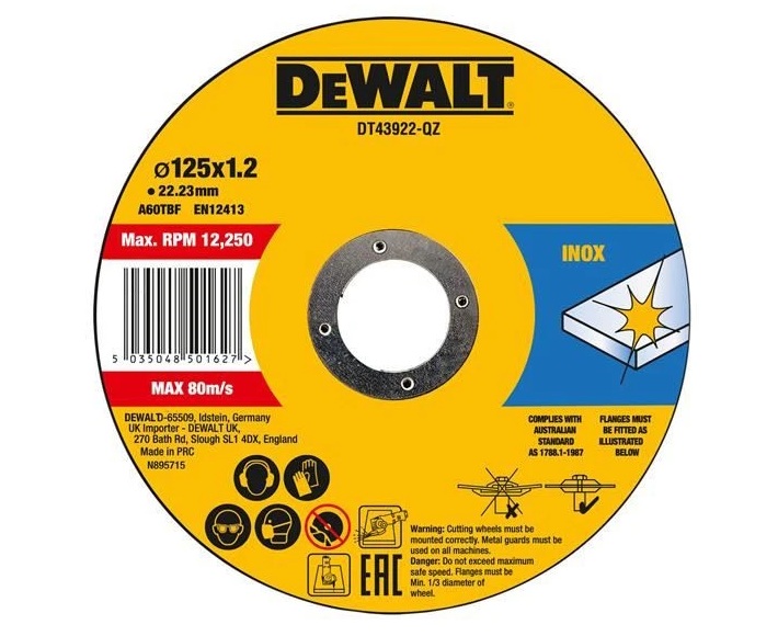 Scie circulaire DeWalt DT43922-QZ; 125x22,23x1,2 mm; 10 unités