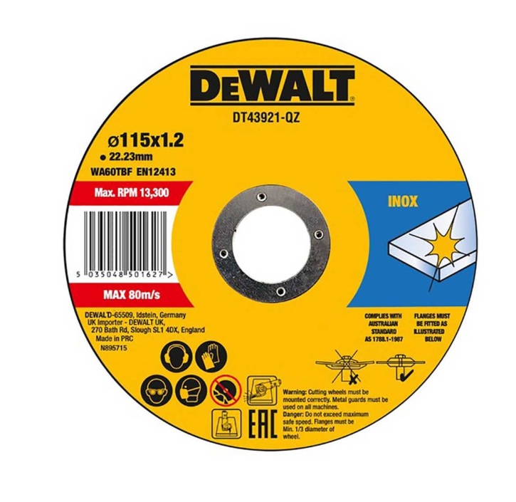 Scie circulaire DeWalt DT43921-QZ; 115x22,23x1,2 mm; 10 unités