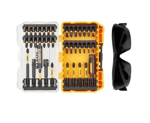 Jeu d'accessoires de tournevis DeWalt DT70740T-QZ; 38 pcs; + lunettes
