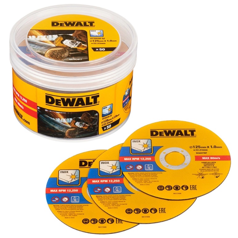 Disque abrasif DeWalt DT20598-QZ; 125x22,23x1,0 mm; 50 unités