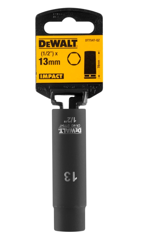 Prise d'impact DeWalt DT7547-QZ; 1/2''; 78 mm; 13 mm