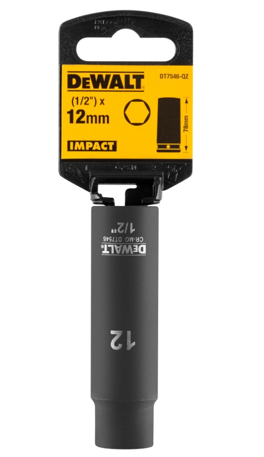 Prise d'impact DeWalt DT7546-QZ; 1/2''; 12 mm; 78 mm