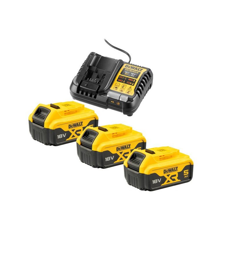 Ensemble d'accessoires DeWalt DCB1104P3-QW; 18 V; 3x5,0 Ah accu.