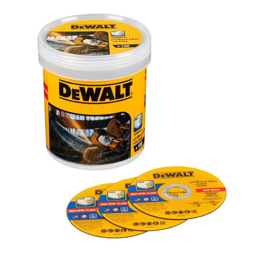 Disque abrasif DeWalt DT20599-QZ; 115x22,23x1,0 mm; 100 unités