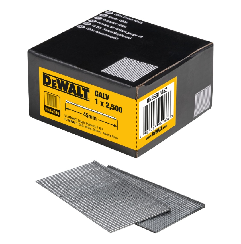 Ongle DeWalt DNBSB1645Z; 45x1,6 mm; 2500 unités