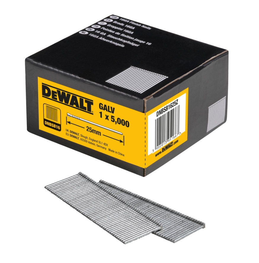 Ongle DeWalt DNBSB1625Z; 25x1,6 mm; 5000 unités
