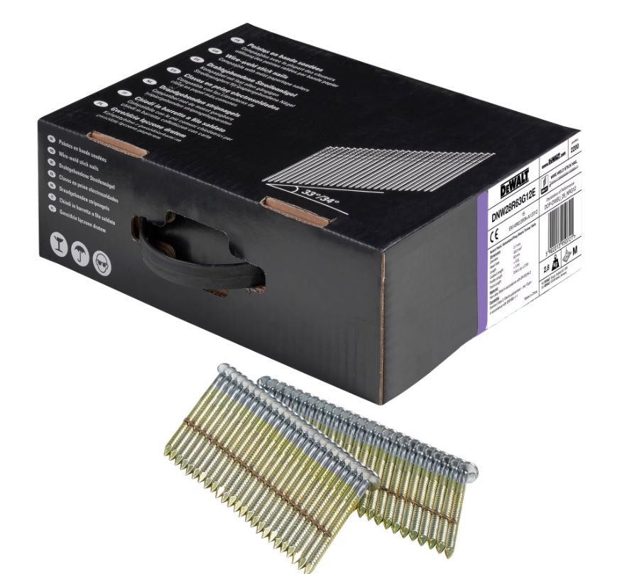 Ongle DeWalt DNW28R63G12E; 63x2,8 mm; 33°; 2200 unités