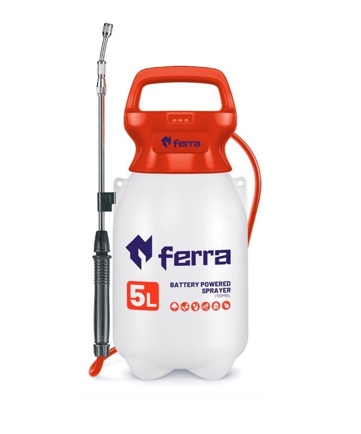 Pulvérisateur sans fil Ferra FR-BSPR5; 5 l; 5 V; 1x2,0 Ah accu.