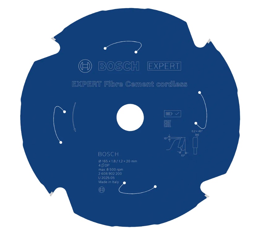 Disque à tronçonner diamanté Bosch 2608902200; 165x20x1,2 mm