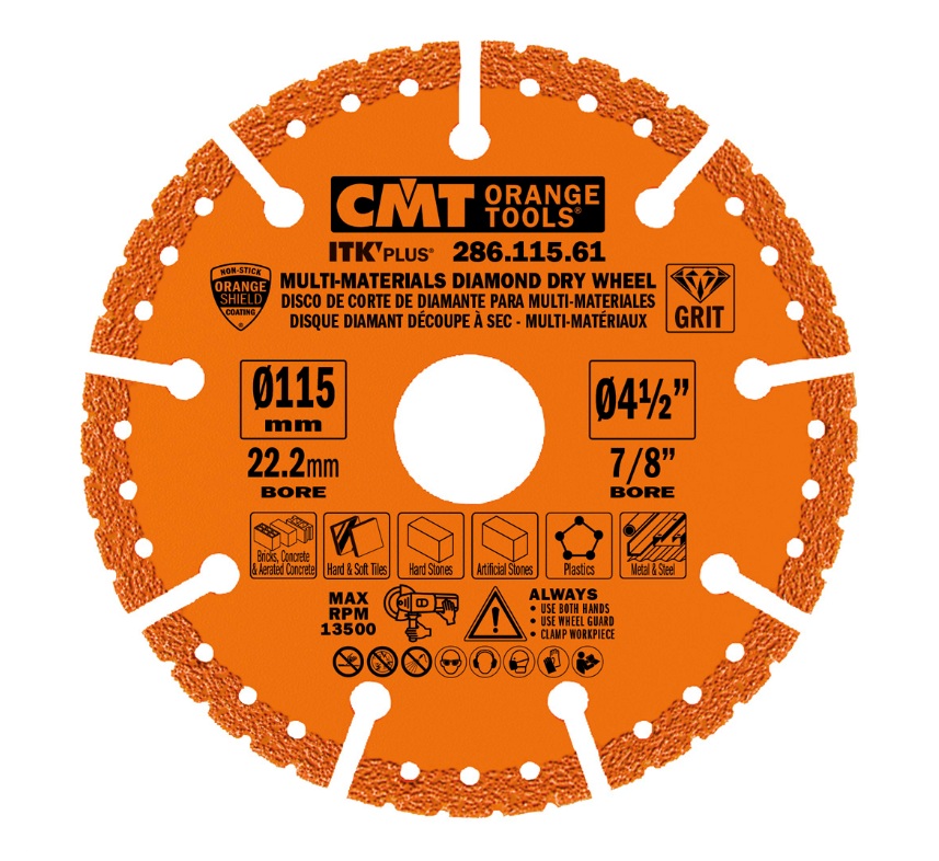 Disque à tronçonner diamanté Cmt 286.115.61; 115x22,23 mm