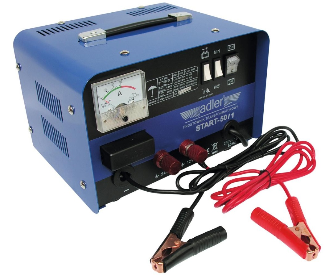 Chargeur de batterie de voiture/Dispositif de démarrage Adler START-50/1; 12-24 V