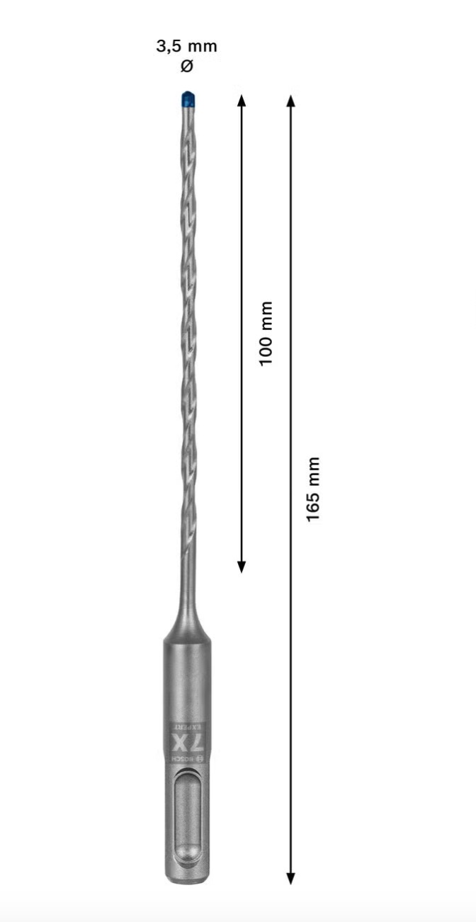 Foret à béton Bosch Expert SDS Plus-7X; 3,5x100x165 mm