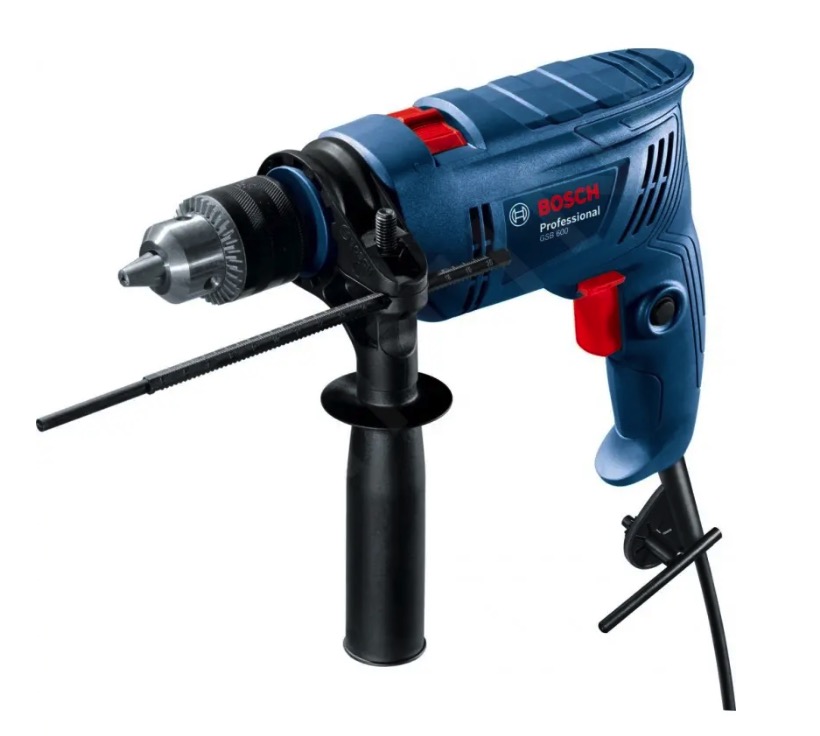 Perceuse à percussion électrique Bosch GSB 600; 600 W + Accessoires