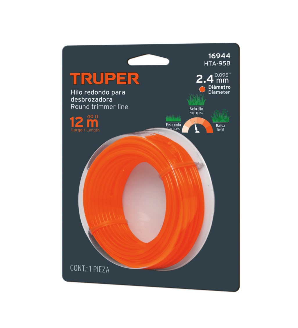 Fil de coupe Truper HTA-95B; 2,4 mm x 12 m