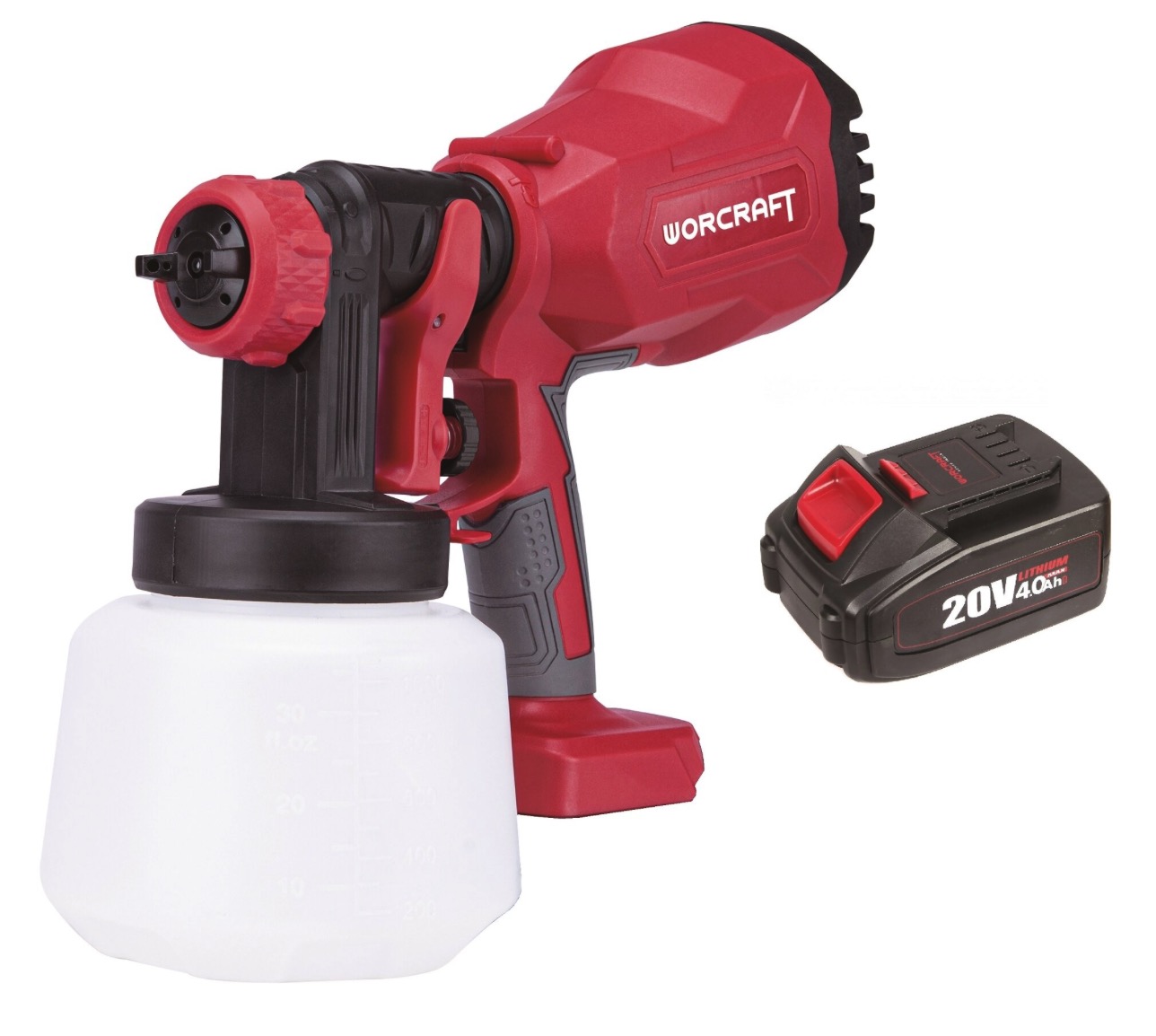 Pistolet à peinture Worcraft CSG-S20LIA; 20 V; 1x4,0 Ah accu.