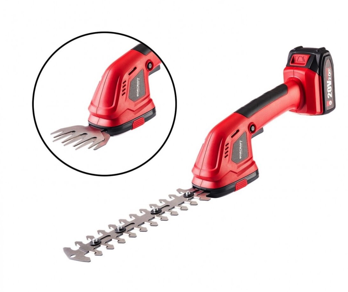 Haie et cisaillement d'herbe Worcraft CGS-S20LiC; 20 V; 1x4,0 Ah accu.