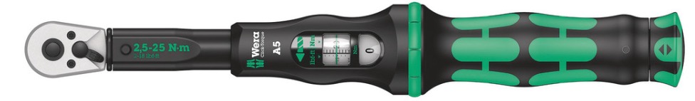 Clé dynamométrique Wera Click-Torque A 5; 1/4''; 2,5-25 Nm
