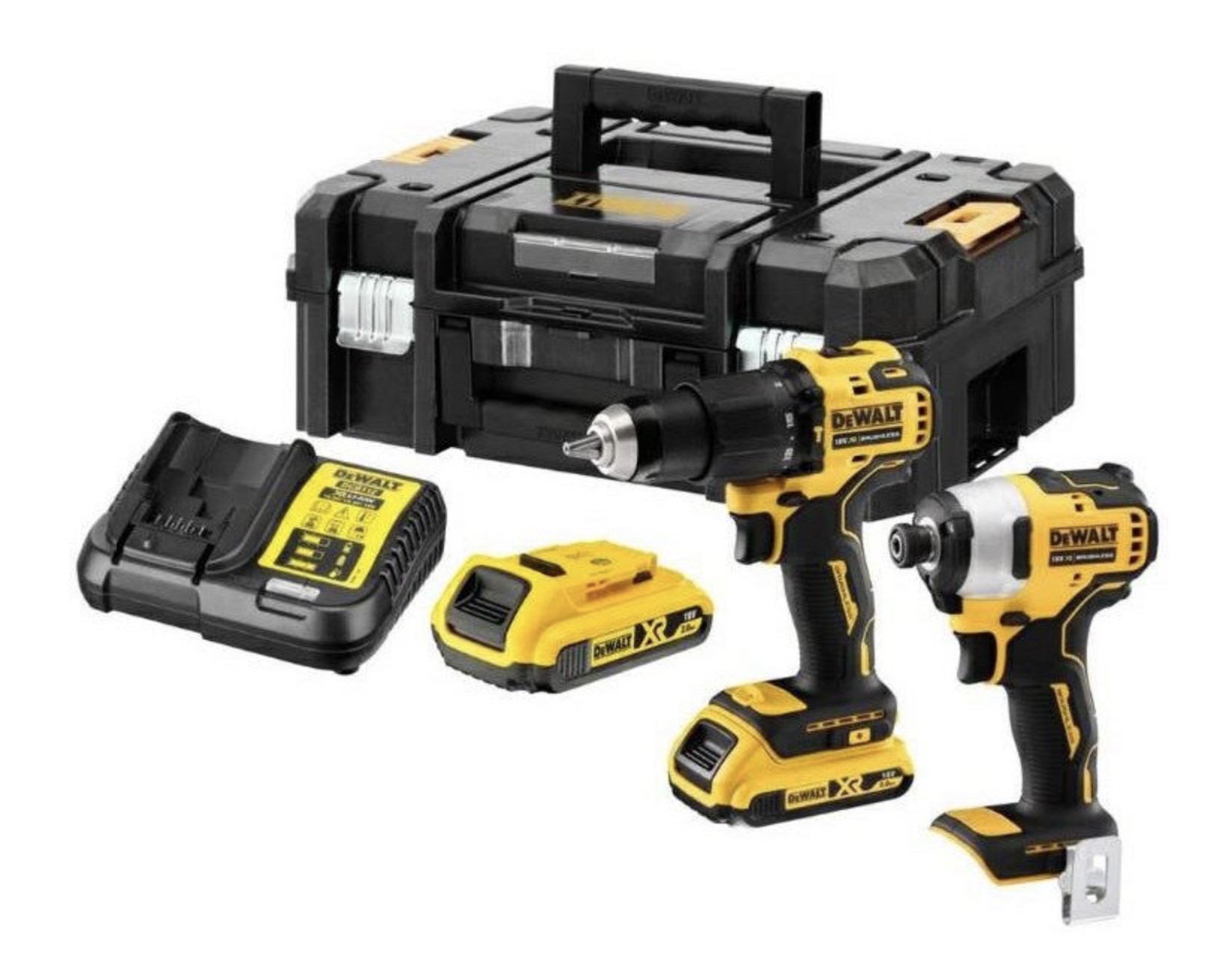 Ensemble d'outils DeWalt DCK2060L2T-QW (DCD778 + DCF787); 18 V; 2x3,0 Ah accu.