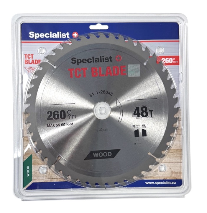 Lame de scie Specialist+ Wood; 260x30 mm; Z48