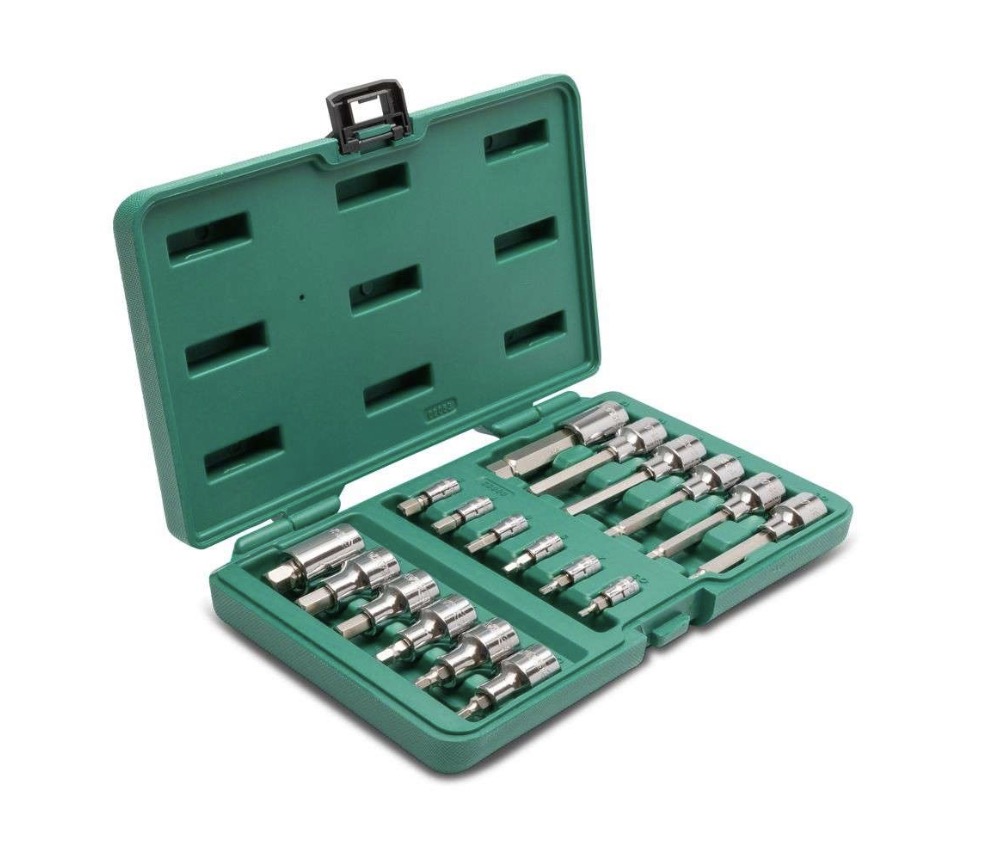 Socket et jeu de bits Sata S09053; 1/4''+1/2''; 18 unités