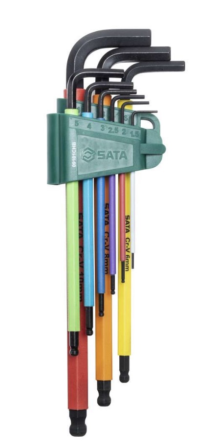 Clé hexagonale Sata ST09101CHBSJ; 9 unités