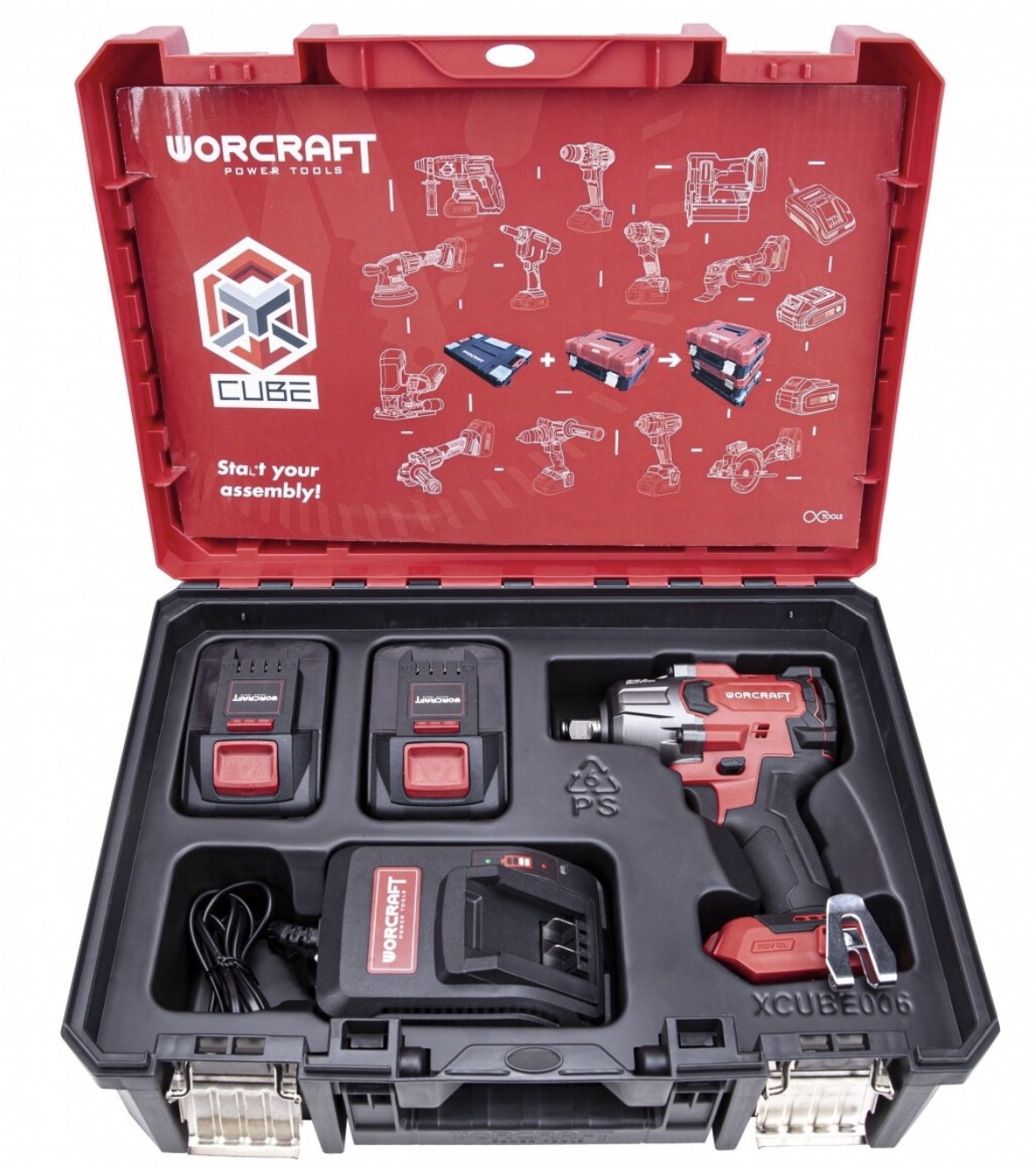 Clé à chocs Worcraft CIWS20LIB850X; 20 V; 2x4,0 Ah accu.