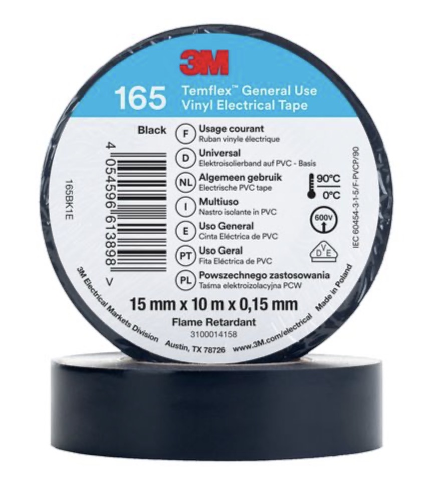 Ruban isolant 3M Temflex 165; 15 mm; 10 m; noir