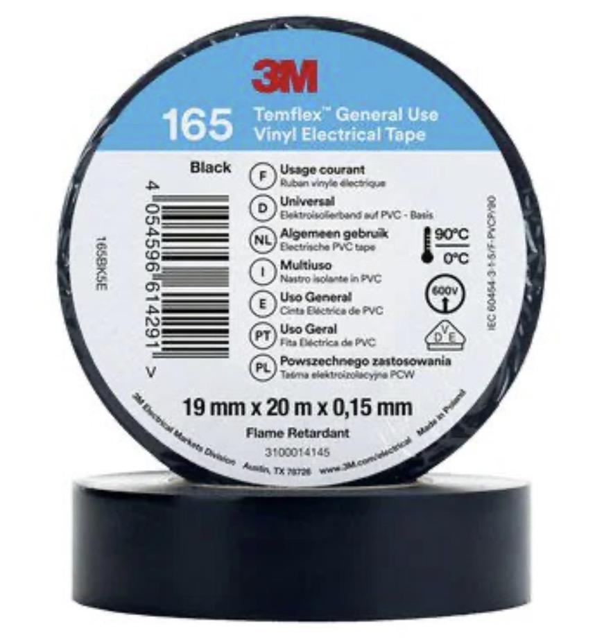 Ruban isolant 3M Temflex 165; 19 mm; 20 m; noir