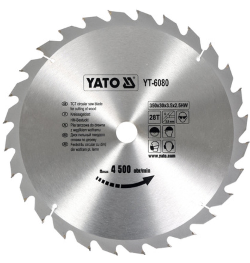 Lame de scie Yato YT-6080; 350x30 mm; Z28