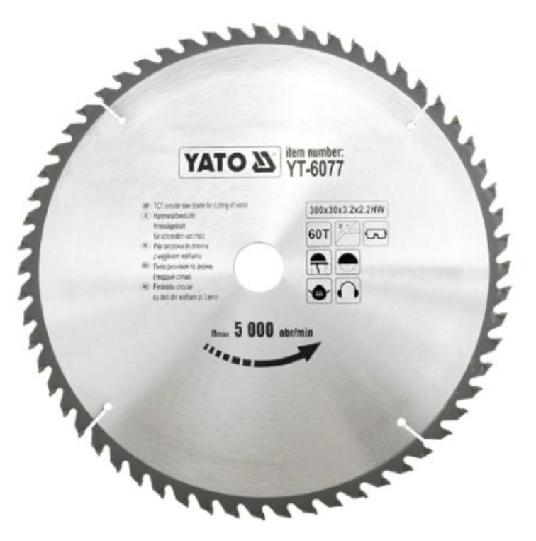 Lame de scie Yato YT-6077; 300x30 mm; Z60