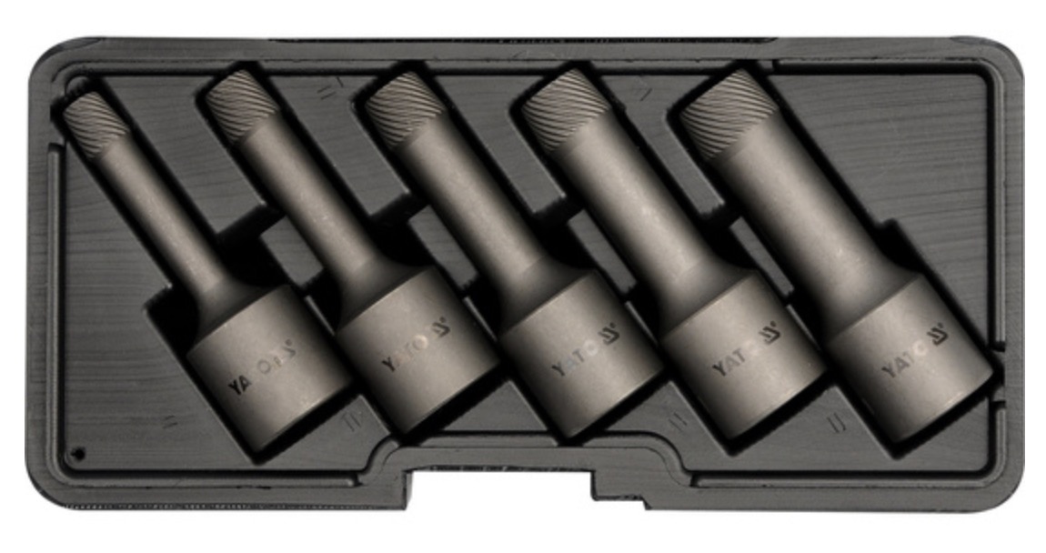 Extracteurs de vis Yato YT-0624; 1/2''; 8-16 mm; 5 unités