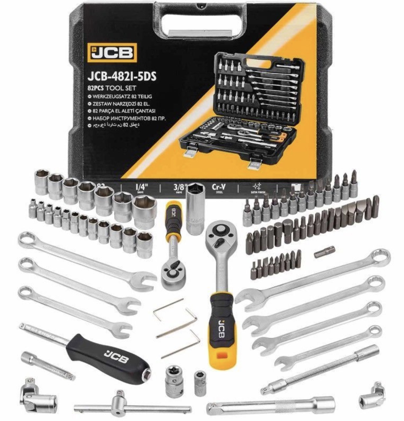 Ensemble d'outils JCB 4821-5DS; 1/4''; 3/8''; 82 unités